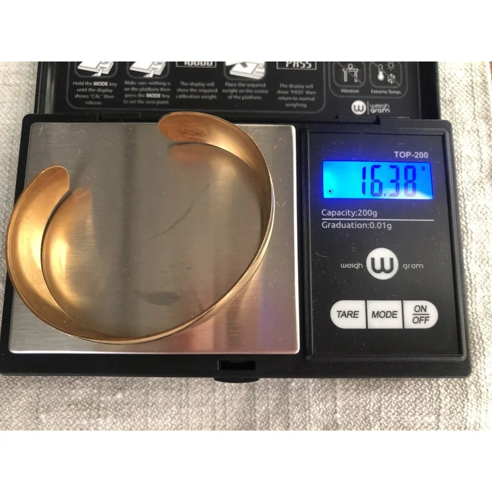 Personalized Gold Tone Cuff Bracelet - Engraved Style